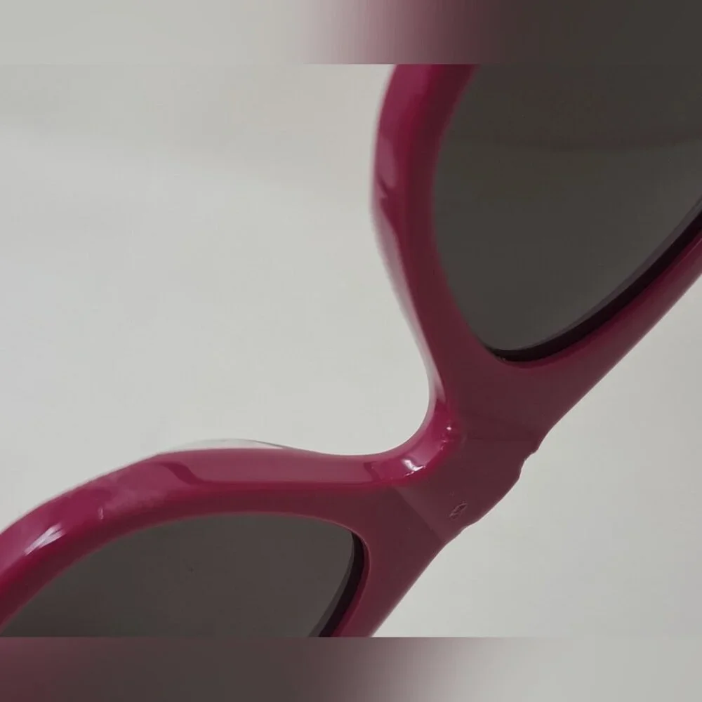Balenciaga Sunglasses Fuschia Gray BB Temples Oval Cat Eye BB0095S 53-19-135 XL